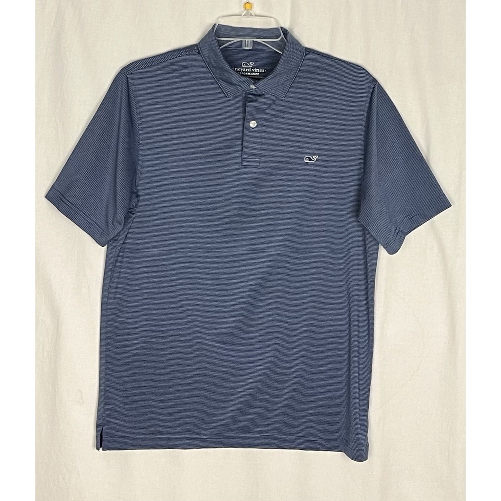 Vineyard Vines Performance Polo Shirt Mens Size S Blue Navy Striped Golf